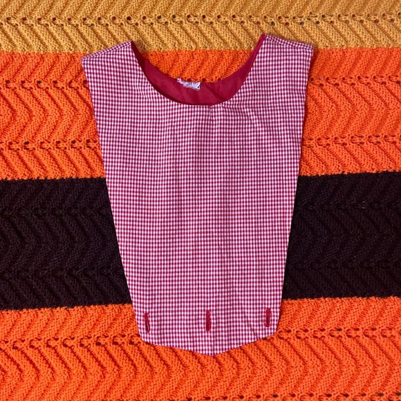 50s gingham plaid Honeylane XXS plaid circle skirt, sleeveless shirt, and bib! - Picture 14 of 16